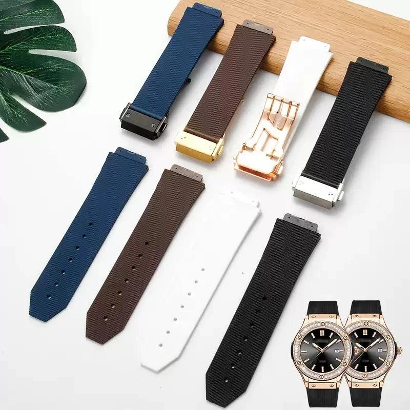 Watch Band for HUBLOT BIG BANG Silicone Waterproof Women Watch Strap Chain Watch Accessories 20-13mm