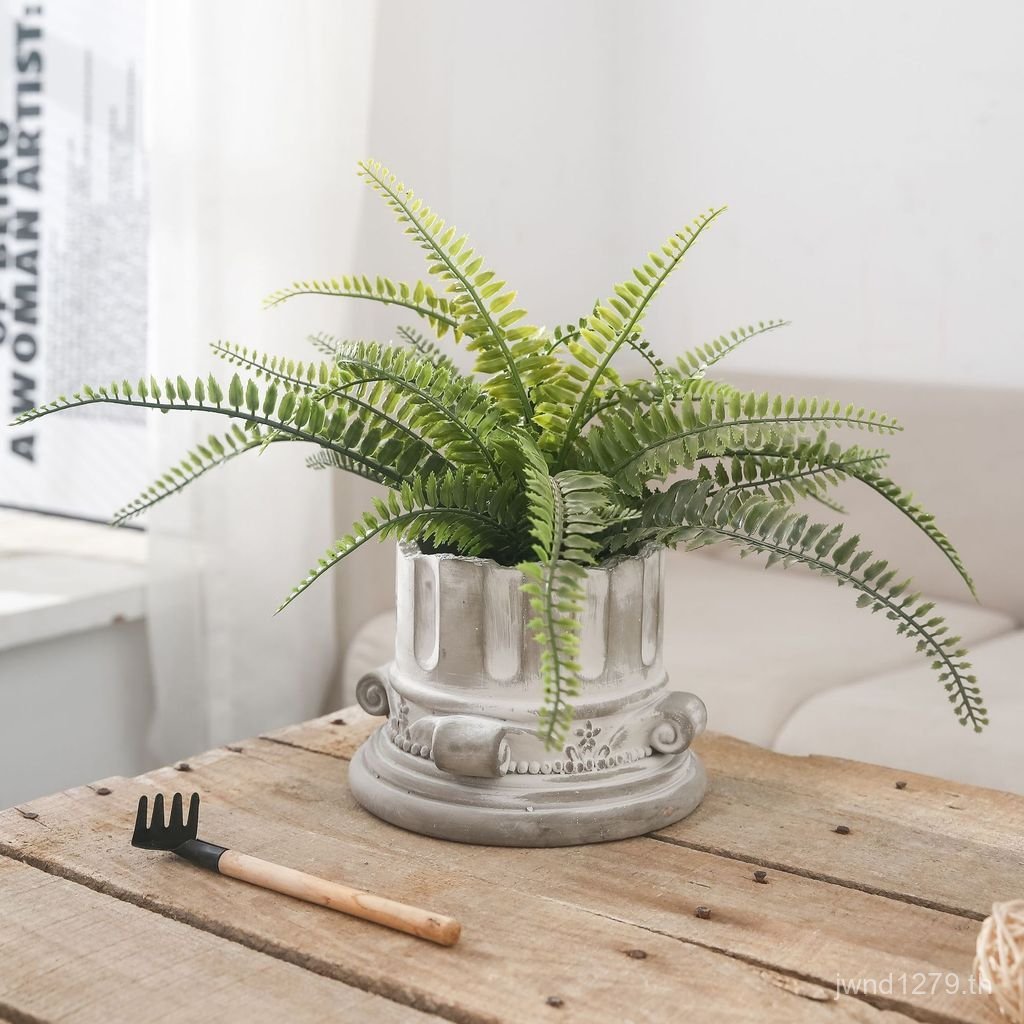 Multi-Potted การทําสวน Retro กระถางดอกไม้คอลัมน์โรมันระเบียง Succulent ตกแต่งอุปกรณ์ Succulent ห้องน