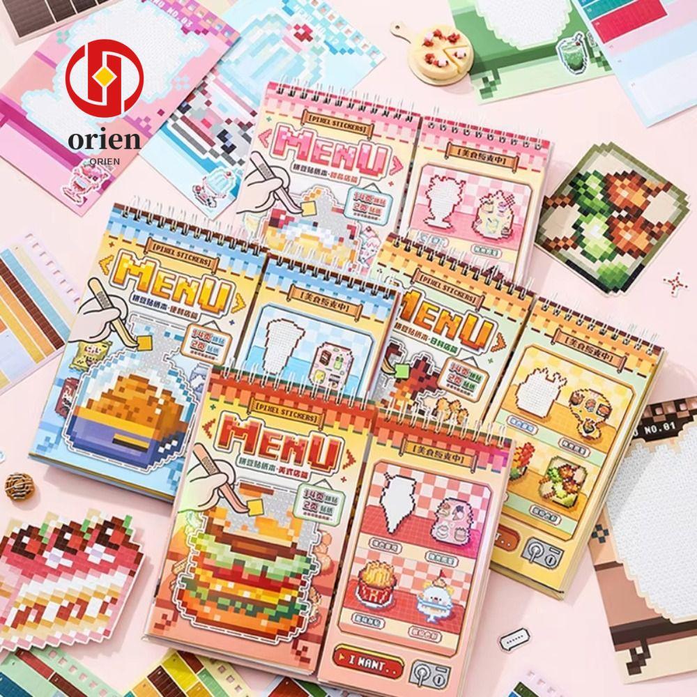 ORIEN Bean Paste สติกเกอร์,เกลียว Bound อัลบั้มตกแต่ง Pixel Art สติกเกอร์, Creative Pixel Art Design