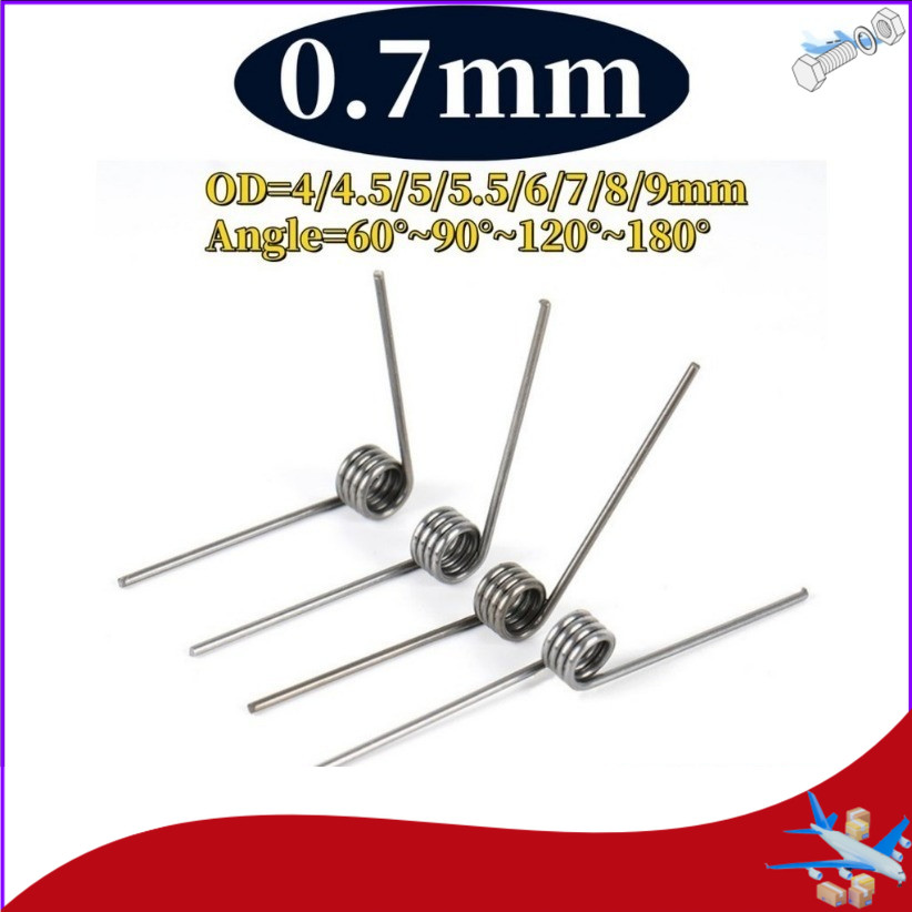 SUS304 Torsion Springs d0.7mm OD4/4.5/5/5.5/6/7/8/9mm 60-180° สปริง DIY ที่มีความแม่นยํา [DTY-XMB]