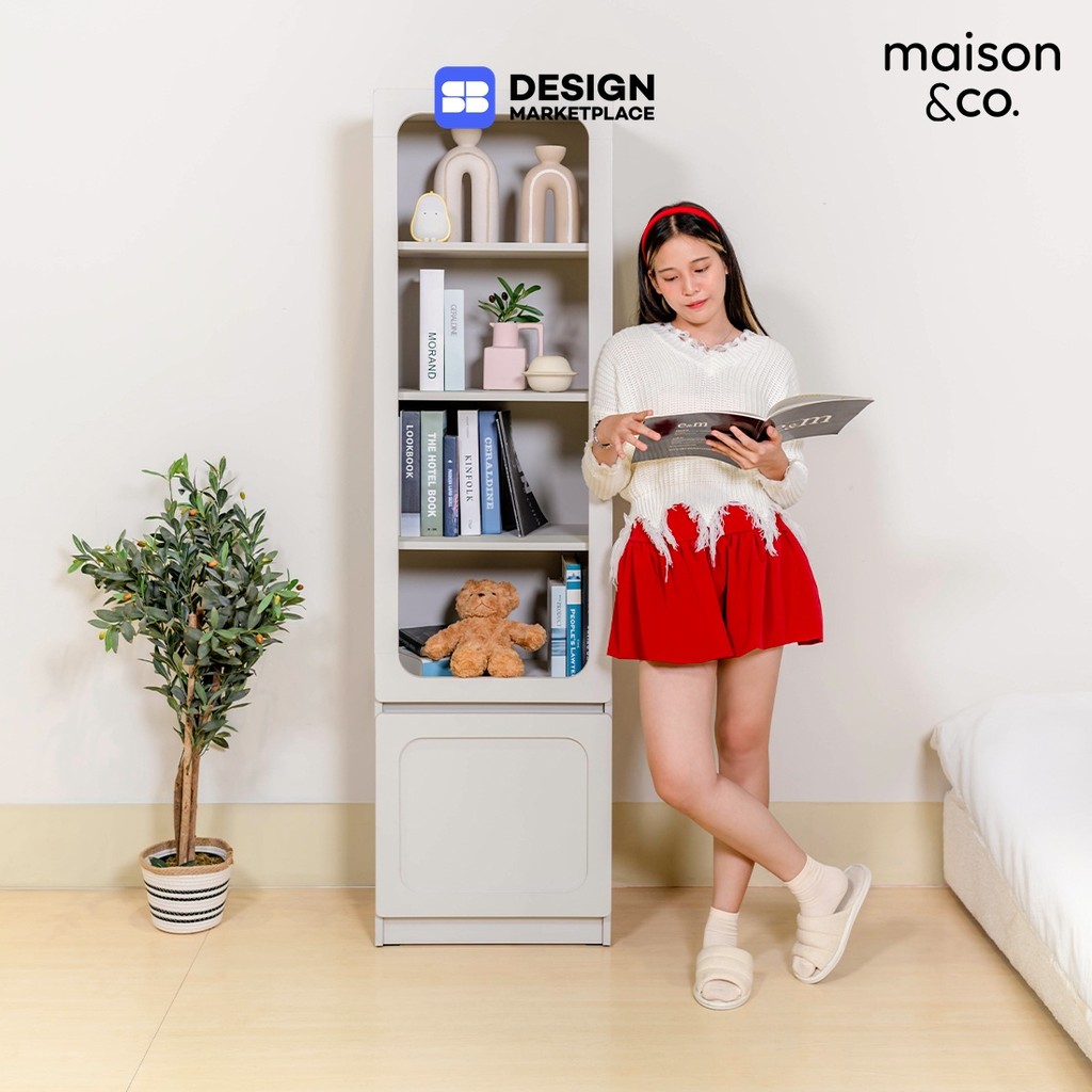 SB Design Square ตู้สูง ขนาด 50 ซม. รุ่น Solla สีเทาอ่อน (50x40x180 ซม.) แบรนด์ MAISON&CO.