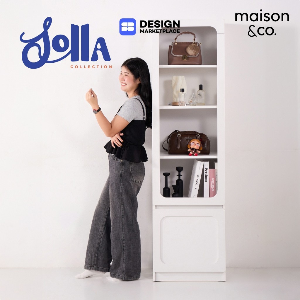 SB Design Square ตู้โชว์ รุ่น Solla สีขาว (50x40x180 ซม.) แบรนด์ MAISON&CO.