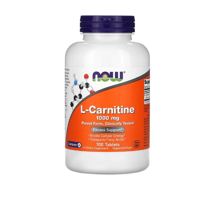 [ แอลคาร์นิทีน ] NOW Foods, L-Carnitine, 1000 mg x 100 เม็ด (Tablets)