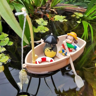 มินิจําลองเรือขนาดเล็กเรือประมงรุ่นตกแต่งตู้ปลา ทําเอง เรือประมงภูมิทัศน์ขนาดเล็กจําลองของเล่นสําหรับเด็ก ไทย