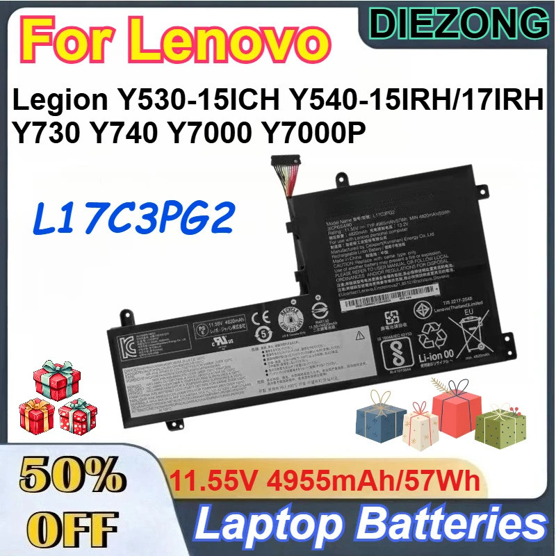 11.55V 4955mAh/57Wh L17C3PG2 แบตเตอรี่สําหรับ Lenovo Legion Y530-15ICH Y540-15IRH/17IRH Y730 Y740 Y7