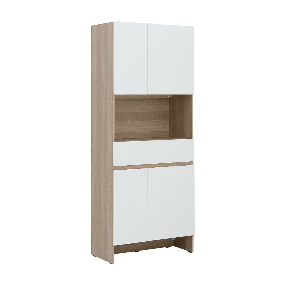 HomeHuk ตู้รองเท้าอเนกประสงค์ รุ่นเพรสตัน ขนาด 80 ซม. - สีขาว/เลอบาน่า โอ๊ค