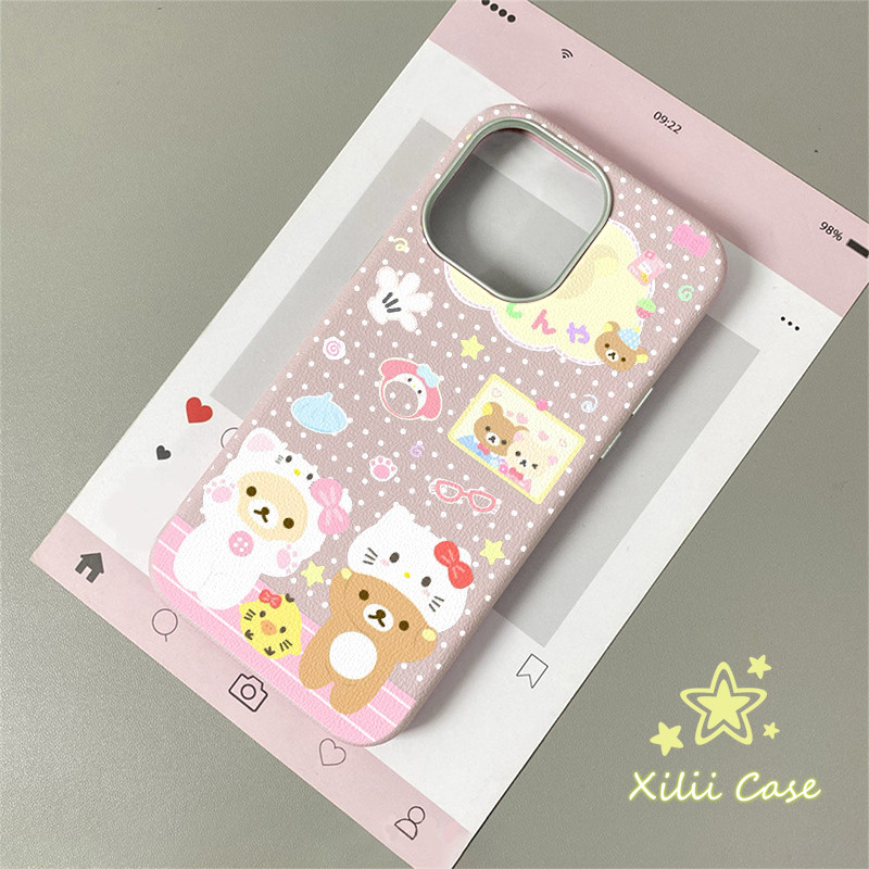 เคสผิวหนัง ลายมีโลดี้ ริลัคคุมะ คู่รัก น่ารัก สไตล์ฮิต สำหรับiPhone 16 11 17 13 AIR 14 15 12 Pro Max 15 16 Plus XR X ราคา ถูกที่สุด ดีลบีเคเค แกลเลอรีภาพที่ 3