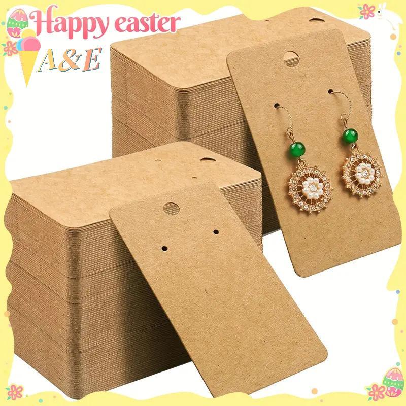 [QIMO] การ์ดแสดงต่างหูกระดาษ 50/100 ชิ้น - ที่ใส่ต่างหูเล็บและห่วง DIY, ป้ายแสดงเครื่องประดับ, อุปกรณ์ป่า