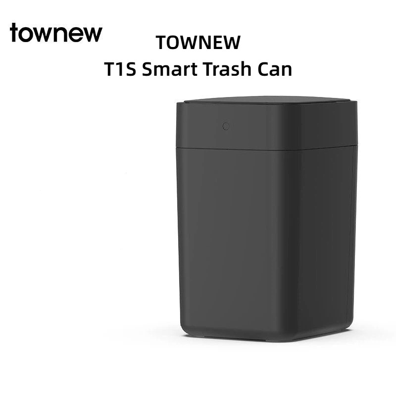 TOWNEW ถังขยะอัจฉริยะ T1S Obsidian สีดําในครัวเรือน Induction ฝาเปิดห้องนั่งเล่นห้องนอนขนาดใหญ่พิเศษ