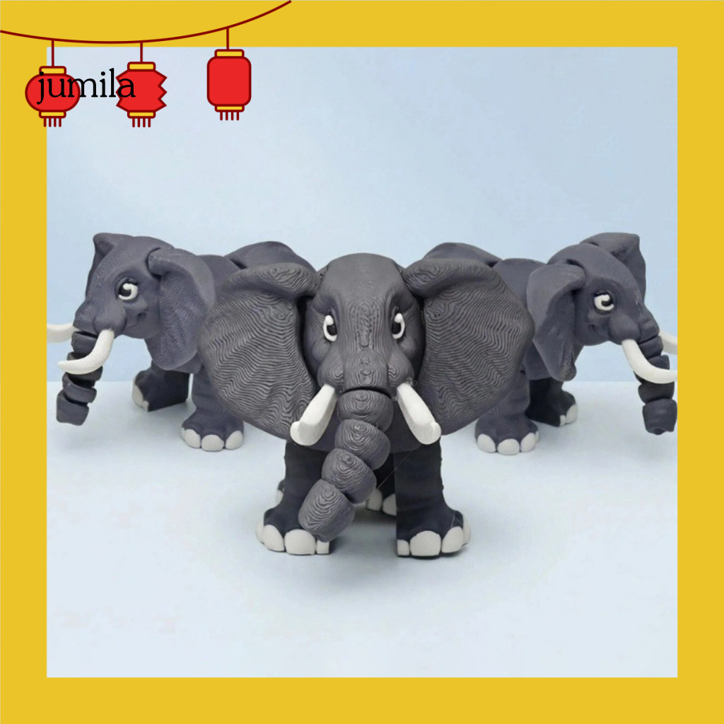 [JU] ตุ๊กตาช้างตั้งโต๊ะ 3d พิมพ์ตุ๊กตาช้าง 3d พิมพ์เคลื่อนย้ายได้ข้อต่อช้างหุ่น – ความเครียดบรรเทา Fidget ของเล่นโฮมออฟฟิศเดสก์ท็อปสําหรับตะวันออกเฉียงใต้