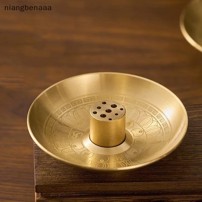 (niangbenaaa) กระถางธูปทรงกลม 9 หลุมผู้ถือธูปธูป Sti แผ่นถาด Palo Santo ผู้ถือ Sage สําหรับ Mediation โยคะ Ritual ใหม่