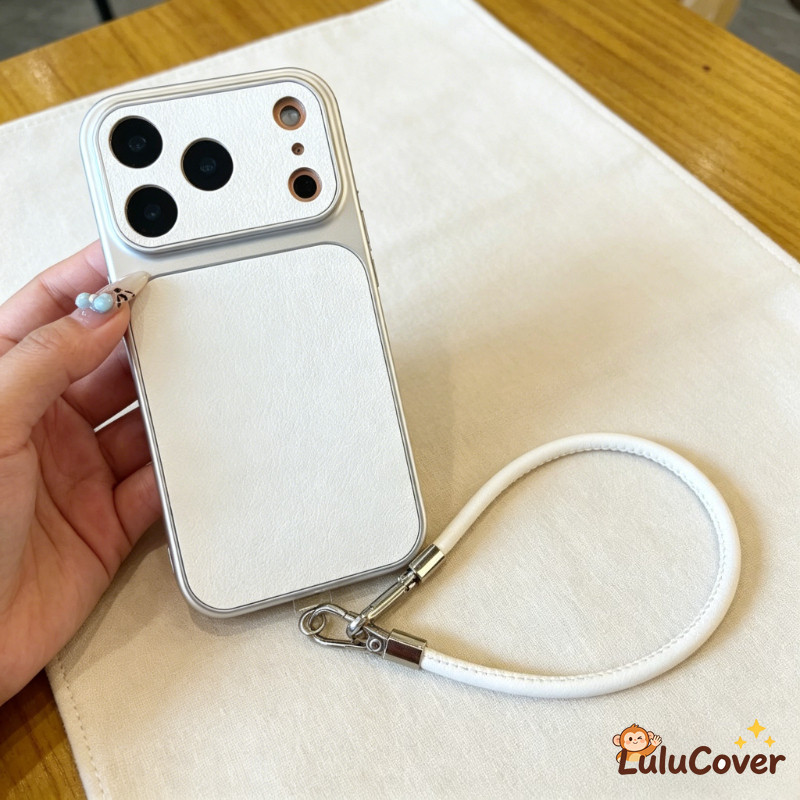 หรูหราสีขาว PU หนังสายคล้องมือสําหรับ Redmi K90 Pro Max K80 K70 K70E K60 K60E K50 Ultra K50i K40 K40S Turbo 5 Max 4 Pro Simple ปลอกธุรกิจกล้องฝาครอบป้องกัน ราคา ถูกที่สุด ดีลบีเคเค รูปภาพหลัก