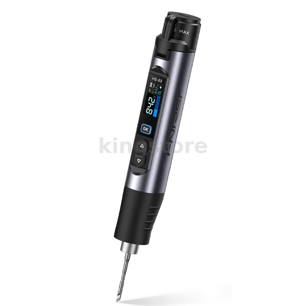 FNIRSI HS-03 หัวแร้งไร้สาย 10W 100–450°C Swappable 2600mAh แบตเตอรี่ Type-C 0.96" หน้าจอ IPS 1°F Ste