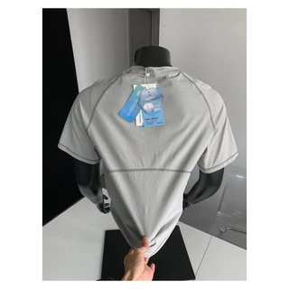 MEFEEE ผู้ชายหลวม Fit Quick Dry Breathable Gym เสื้อยืด Outseam Active Design วิ่งกีฬา Tee
