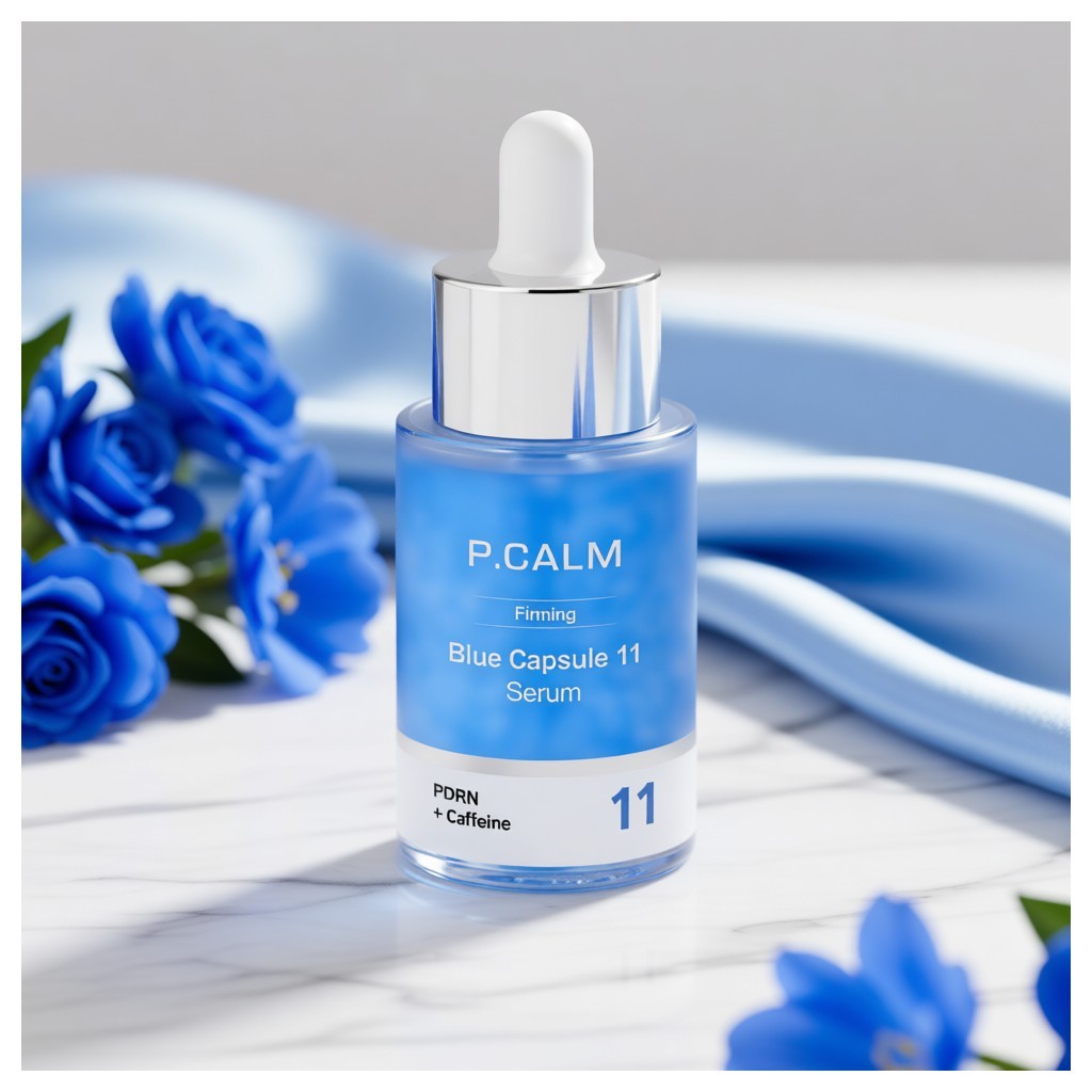 [p.calm] PDRN + Caffeine Blue Capsule 11 Serum, 30ml, 1pc / Korean Serum / Firming Effect / ของแท้ 1
