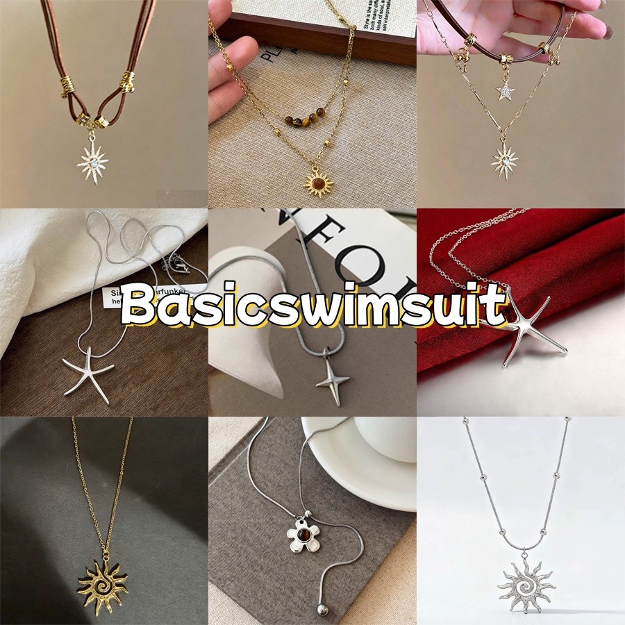 🧡Basic swimsuit💛 สร้อย สร้อยคอผู้หญิง เมลลาร์ด สไตล์เรโทร ของขวัญให้แฟน มีหลายแบบให้เลือก