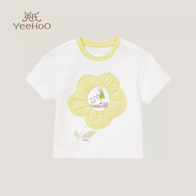 เสื้อยืดเด็กแบบ Pullover รอบคอดีไซน์สำหรับหน้าร้อน รหัส YRTCJ2R031A