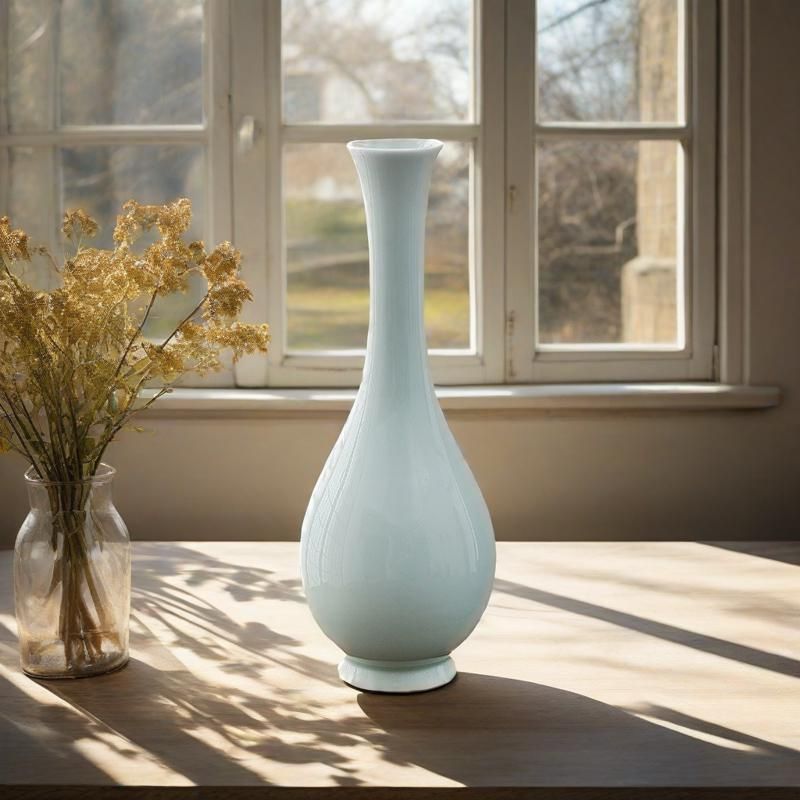 Leak-Picking White Porcelain Guanyin แจกันหยกแจกันบริสุทธิ์การจัดดอกไม้แจกันคอยาว Slim-Mouth Celadon แจกันขนาดเล็กสําหรับ Budd ราคา ถูกที่สุด ดีลบีเคเค แกลเลอรีภาพที่ 8