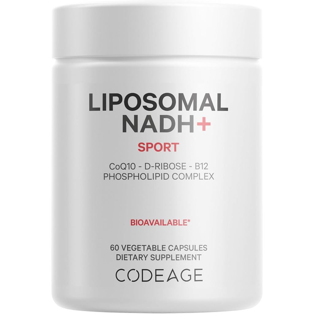 Codeage Liposomal NADH+ อาหารเสริม - NADH, วิตามิน B12, D-Ribose เช่น Bioenergy Ribeose, CoQ10-2 เดื