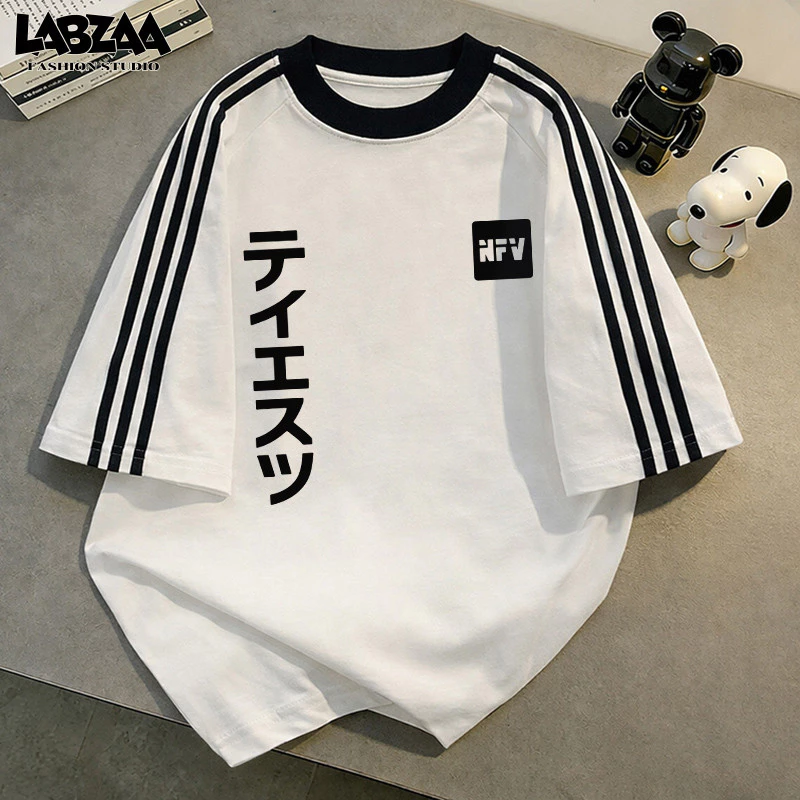 【จัดส่งจากกรุงเทพฯ】LABZAA เสื้อยืดแขนสั้นคอกลม✨วินเทจฟอกน้ำ ดีไซน์คลาสสิค ลายตัวอักษร ใส่สบาย ระบายอากาศ ผ้าฝ้าย YG4718