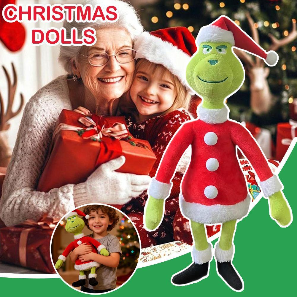 ตุ๊กตา Grinch ตุ๊กตามอนสเตอร์ขนสีเขียวตุ๊กตาตัวละครเด็กการ์ตูน W2r6
