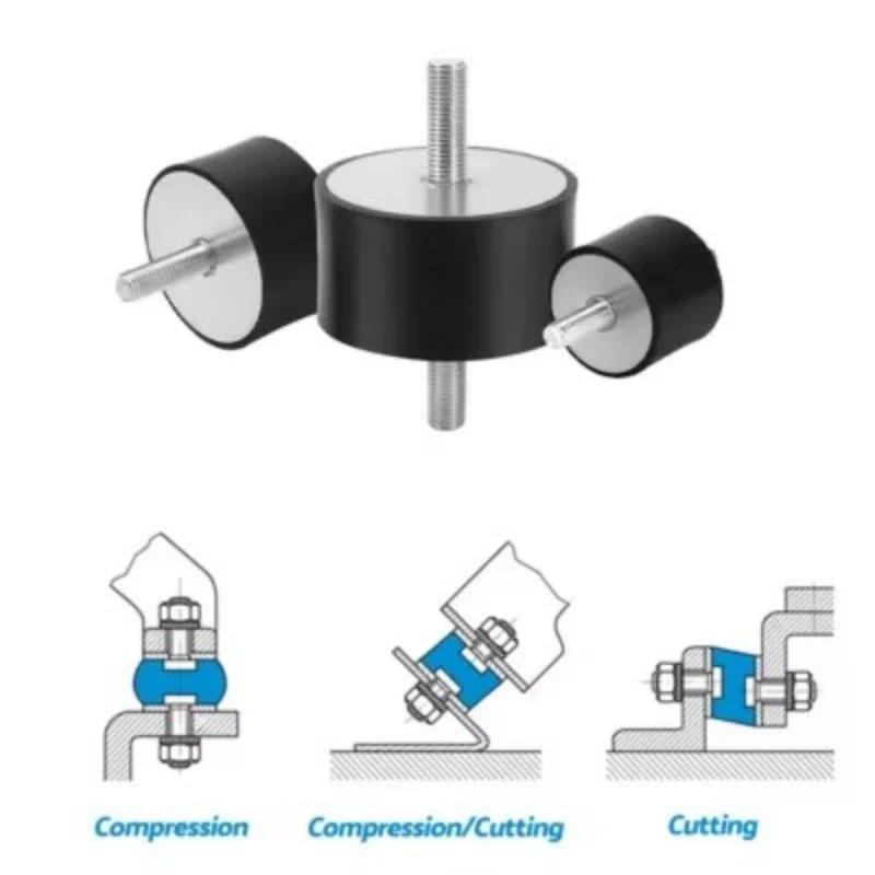 2PCS โช้คอัพยาง Anti Vibration Isolator Mounts M3 M4 M5 ~ M20 ทรงกระบอกA