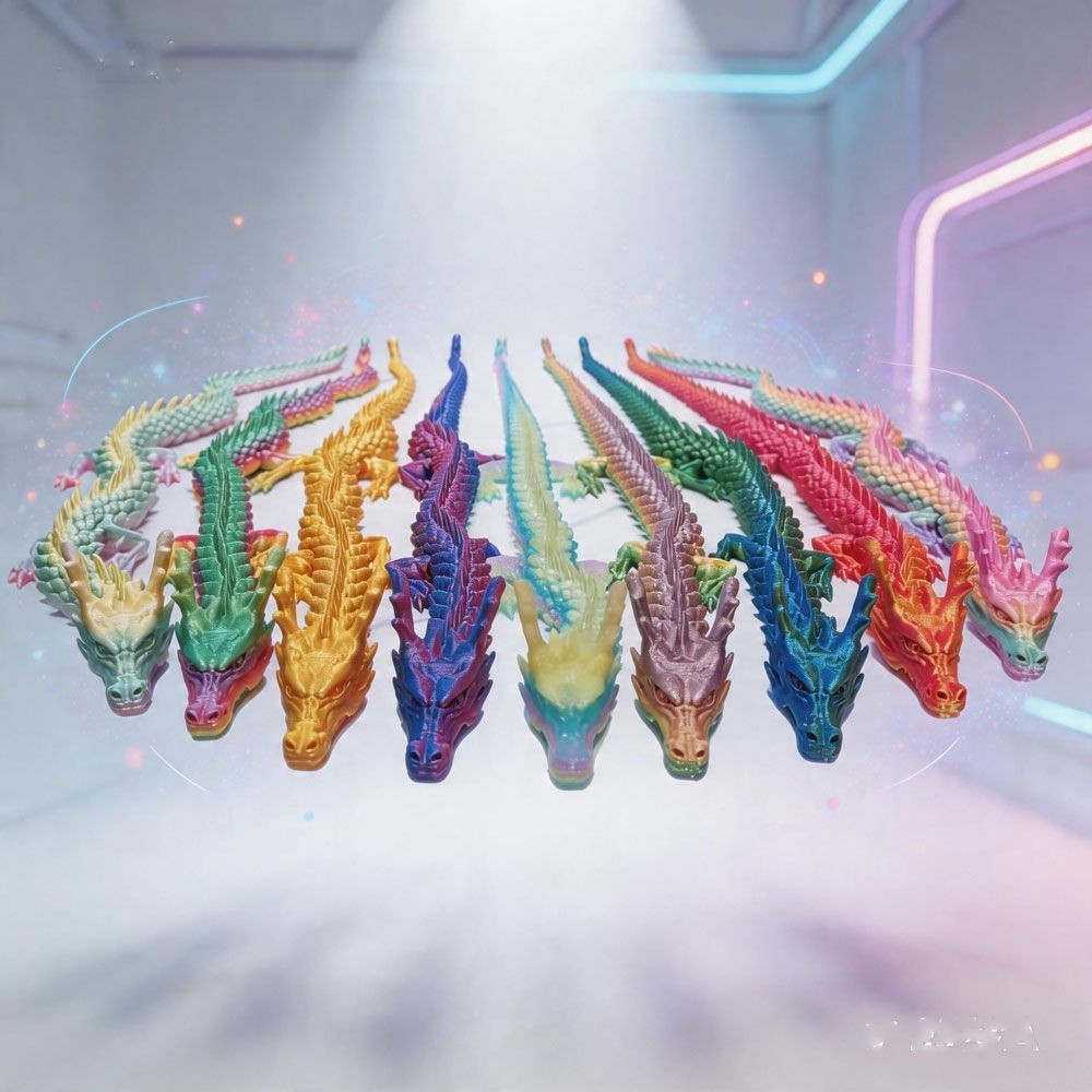 3d การพิมพ์มังกรจีนของเล่น Dragon King เครื่องประดับ Luminous มังกรจีน Golden Dragon 3D Joint เคลื่อ