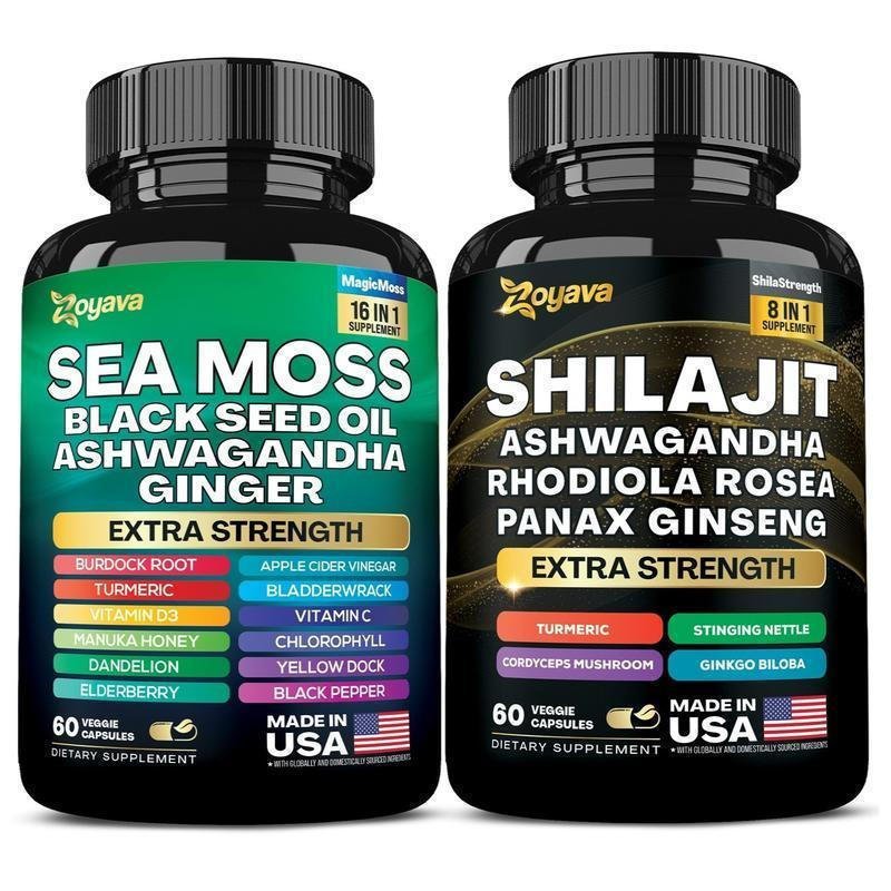 Dynamic Vitality Bundle - Zoyava Sea Moss & Shilajit s - All-in-One Multivitamin Combo พร้อมส่วนผสมเ