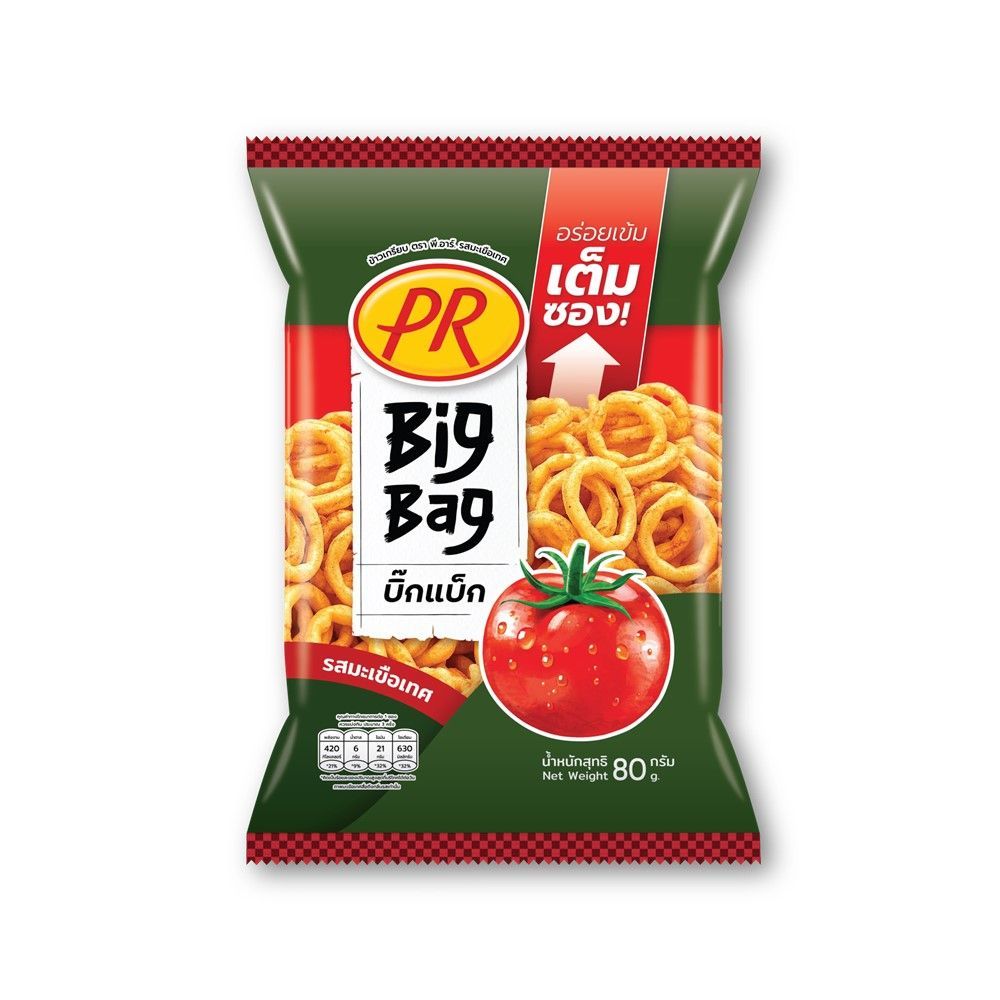 [สินค้าส่งด่วน] พีอาร์ข้าวเกรียบมะเขือเทศ 80 กรัม PR CRISPY SNACK TOMATO 80 G.