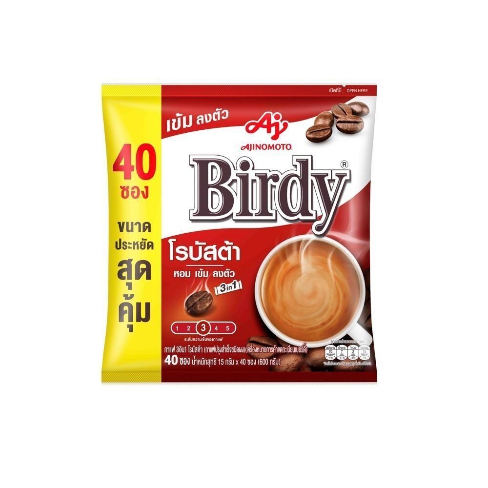 [สินค้าส่งด่วน] เบอร์ดี้ 3อิน1 โรบัสต้า 15ก. X 40ซ. BIRDY 3IN1 ROBUSTA 15G. X 40S.