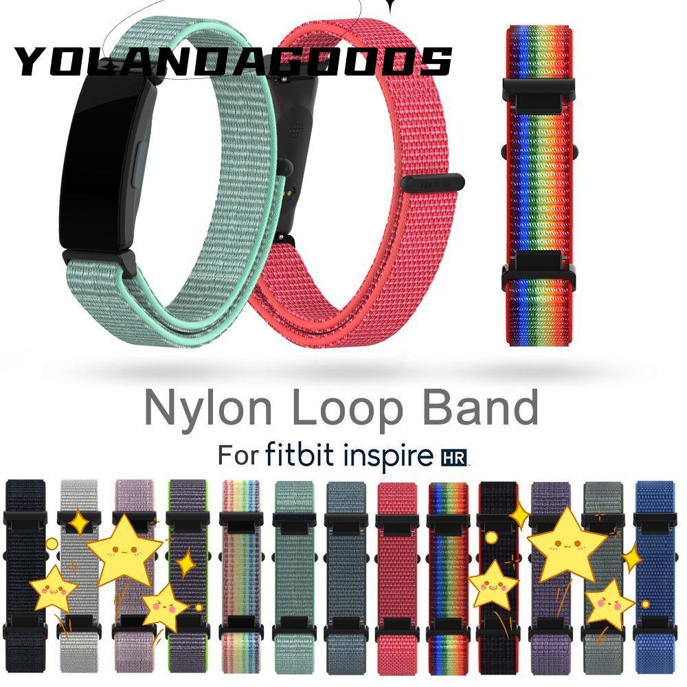 YOLA สายรัดห่วงไนลอน Fitness Tracker Magic Tape สร้อยข้อมือกีฬาสําหรับ Fitbit Inspire HR