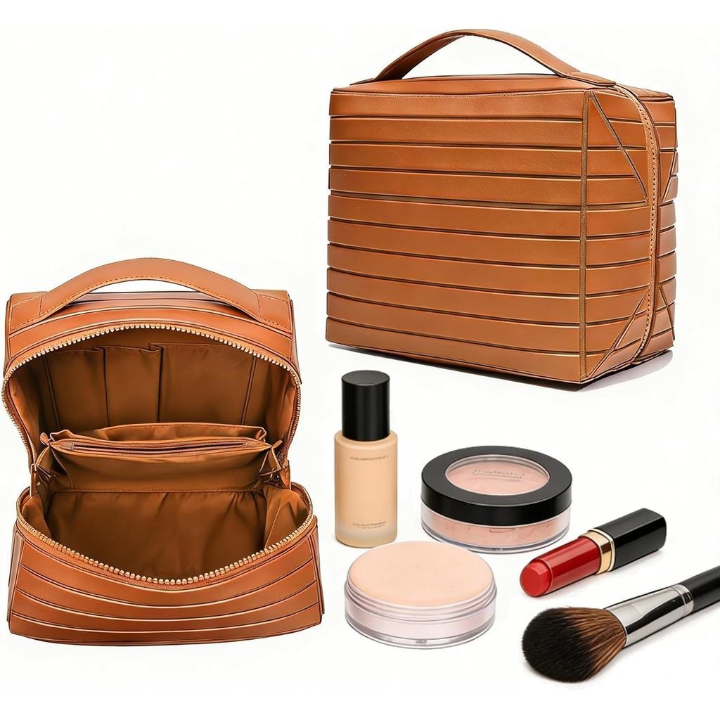 Parallel Large Traveller กระเป๋าแต่งหน้าพับได้-กระเป๋าจัดระเบียบขนาดใหญ่ความจุแบนพร้อมแปรงแต่งหน้าOr