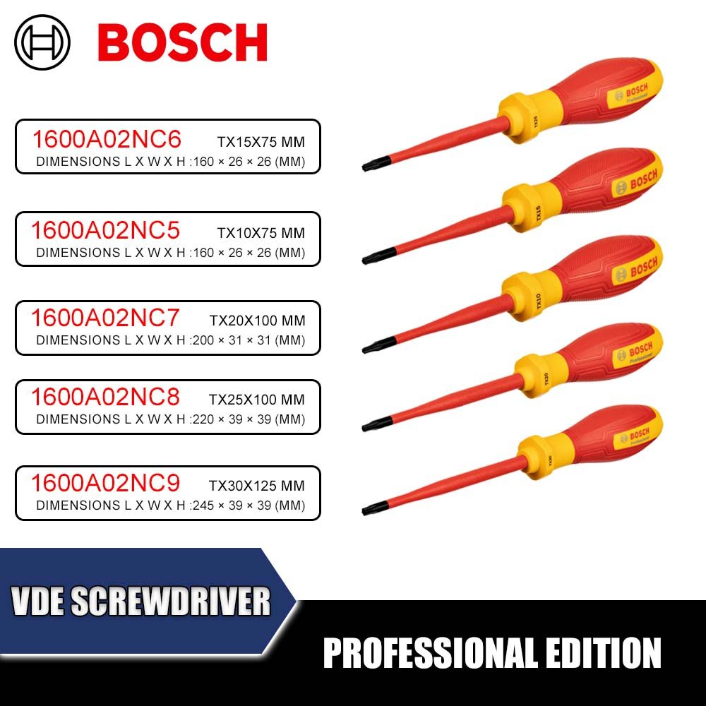 Bosch 1600A02NC5/1600A02NC6/1600A02NC7/1600A02NC8/1600A02NC9 ไขควง