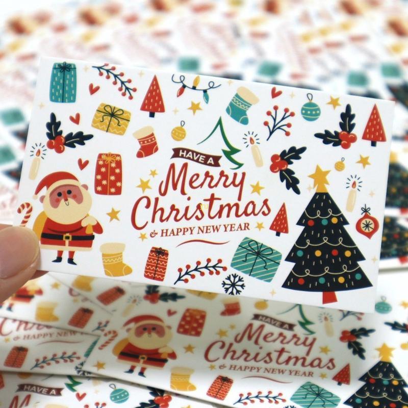Yu 50 ชิ้น Xmas การ์ดขอบคุณ Wishing การ์ดธุรกิจวันหยุดสําหรับ Shop Commerce
