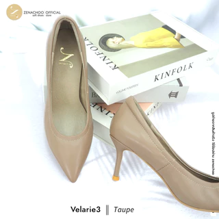 N ทรงปกติ เปลี่ยนไซส์ได้-ไม่รับคืน Zenachoo Velarie3 สูง 3 นิ้ว รองเท้าหนังแกะแท้ ใส่สวยมาก รองเท้าส้นเข็ม หัวแหลม