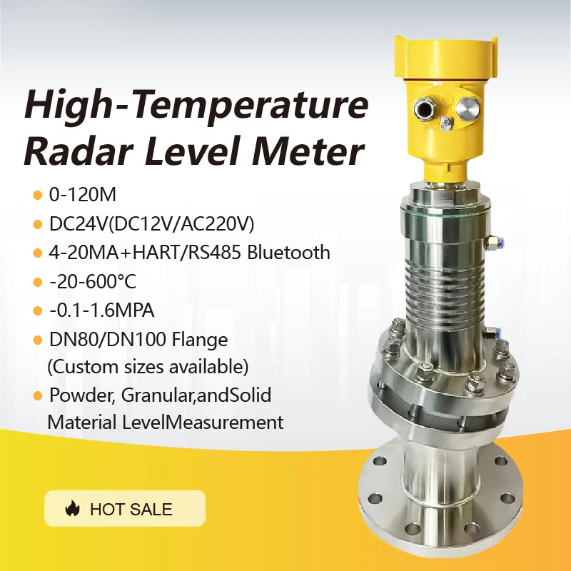 80GHz High-Temperature Radar Level Meter Flange DN80 DN100 600°C FMCW Radar Level Sensor for Liquid 