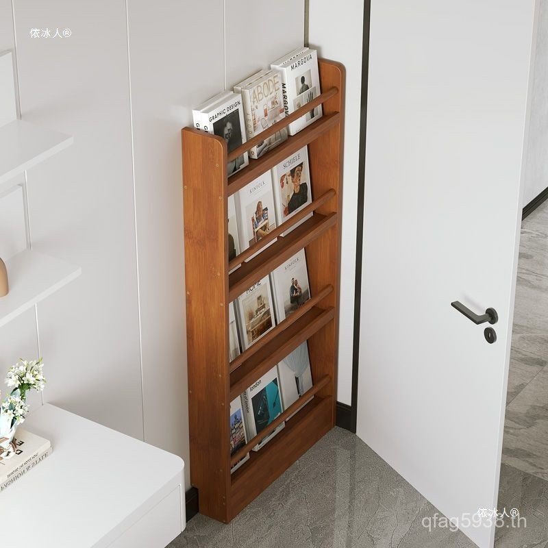 Storage Rack Multi-Layer เด็ก Wall-Backing ชั้นวางหนังสือตู้ mc แบบบูรณาการติดผนังไม้เนื้อแข็งแคบ Wa