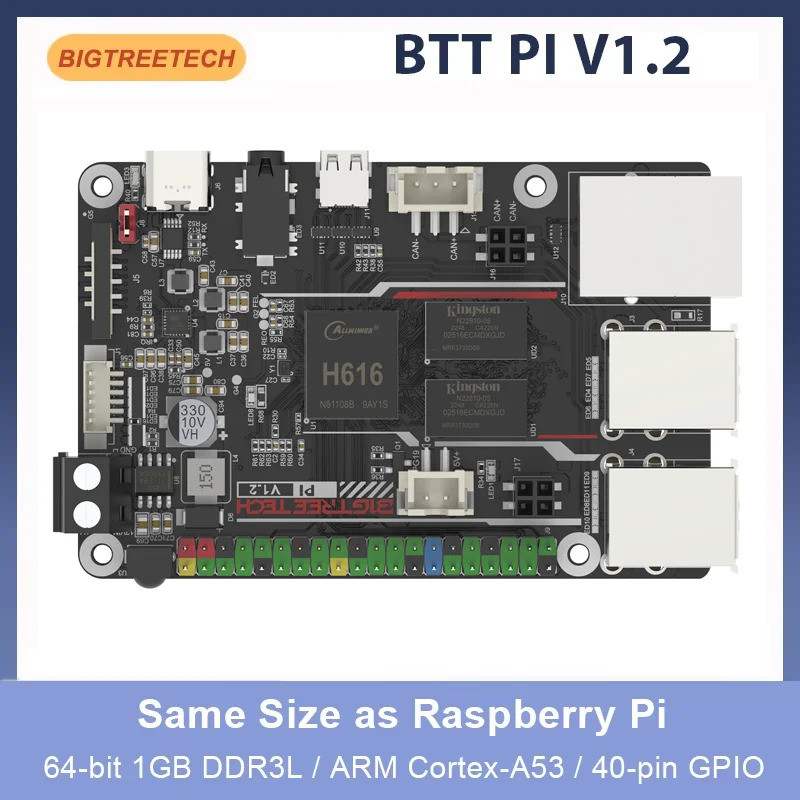HB BIGTREETECH BTT PI V1.2 Board Quad Core Cortex-A53 2.4G WiFi 40Pin GPIO VS Raspberry PI 3B สีส้ม 