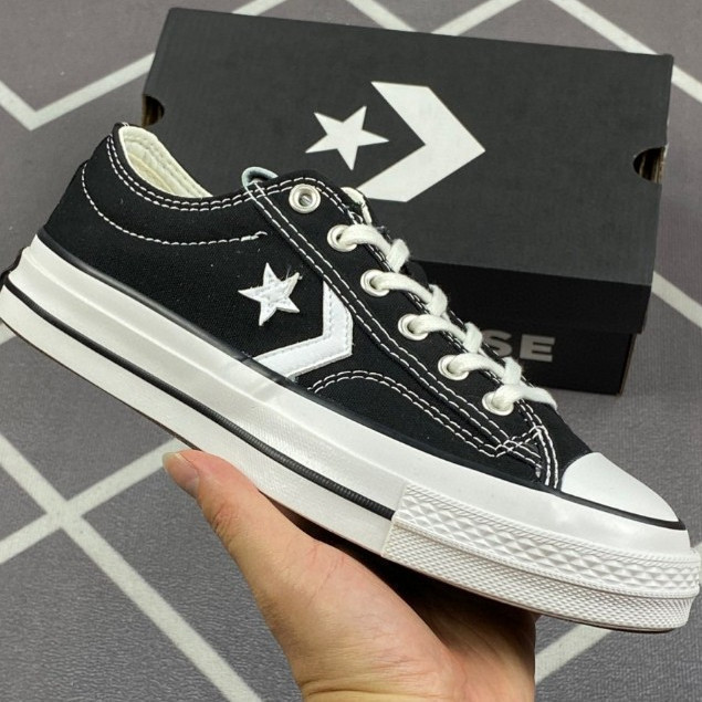 Star Player 76 Star Arrow Soft Unisex ผู้หญิงผู้ชายคลาสสิก Low Cut รองเท้าผ้าใบสีดํารองเท้าสบายๆสําห