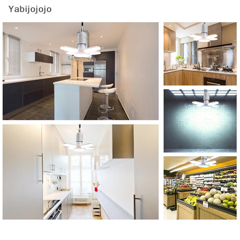 Yabijojojo 1PC E27 หลอดไฟ LED ในร่มหลอดไฟพัดลม Leaf Super Bright ตกแต่งบ้านห้องนั่งเล่นจัดแต่งทรงผมโ