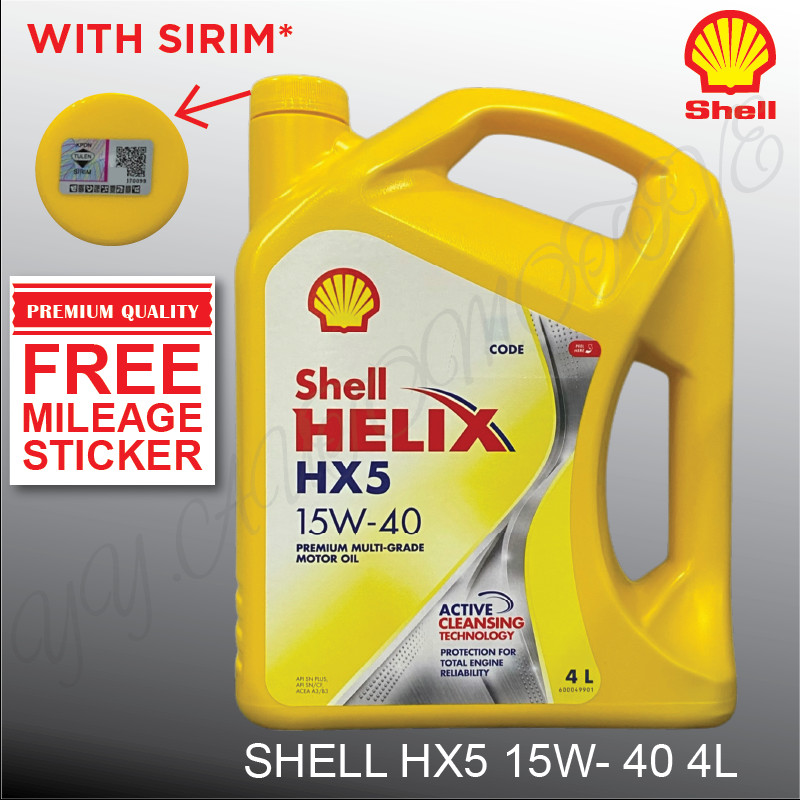 SHELL HX5 15W40 MINERAL ENGINE OIL 4L PROTON HYUNDAI KIA MAZDA HONDA NISSAN FORD ISUZU 15W-40 15W 40