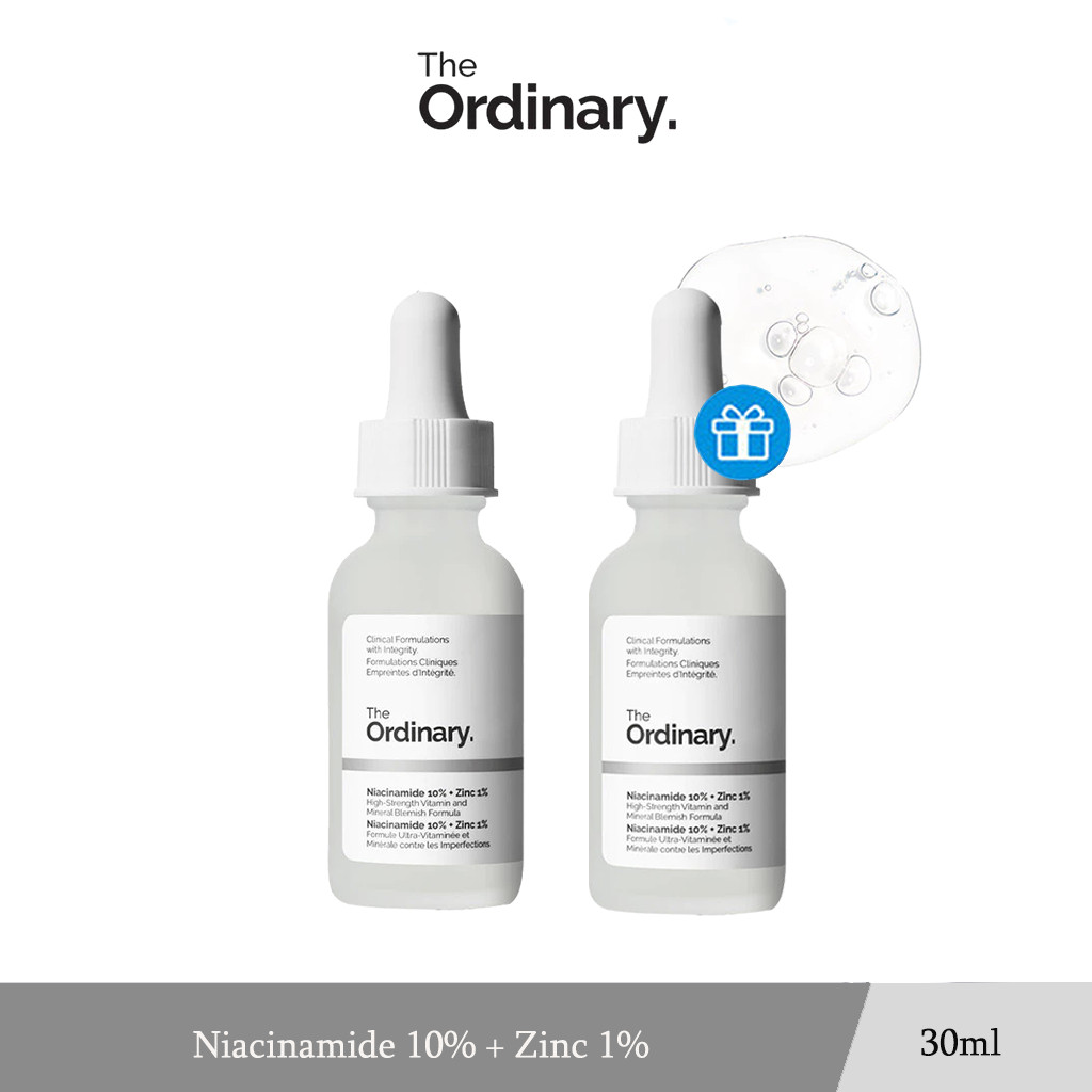 （ซื้อ 1 แถม 1）The Ordinary Niacinamide 10% + Zinc 1% - 30mL*2 | เซรั่มลดการเกิดสิว กระชับรูขุมขน ลดความมัน ผิวแลดูกระจ่างใส
