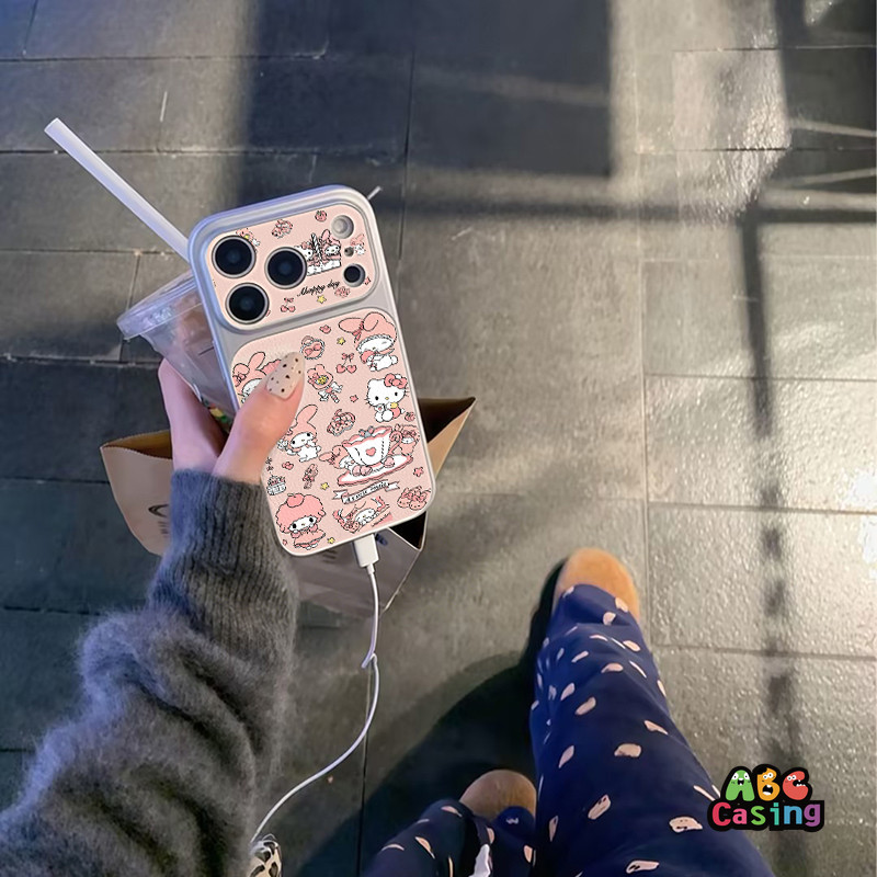 เคสไอโฟน17 เหมาะสำหรับ IPhone 11 15 14 13 17 12 16 Pro MAX 16 Plus 1415 Plus Air เคสโทรศัพท์สีเงินการ์ตูนเมลโลดี้
