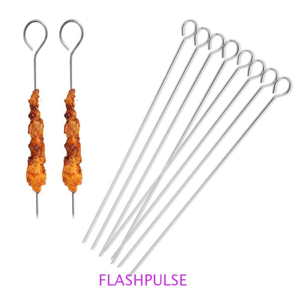 FLASHPULSE 20 ชิ้นเข็มห่านย่าง, 20/25/30 ซม.แหวนสแตนเลสบาร์บีคิว Skewers, เครื่องครัวReusable Kabob 