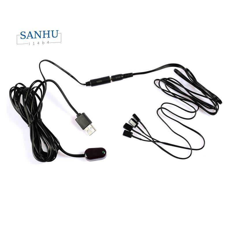 IR Remote Repeater 1 PC IR Receiver + 4 PC IR Emitter Emitters Repeater Kit อินฟราเรดระยะไกล USB Ada