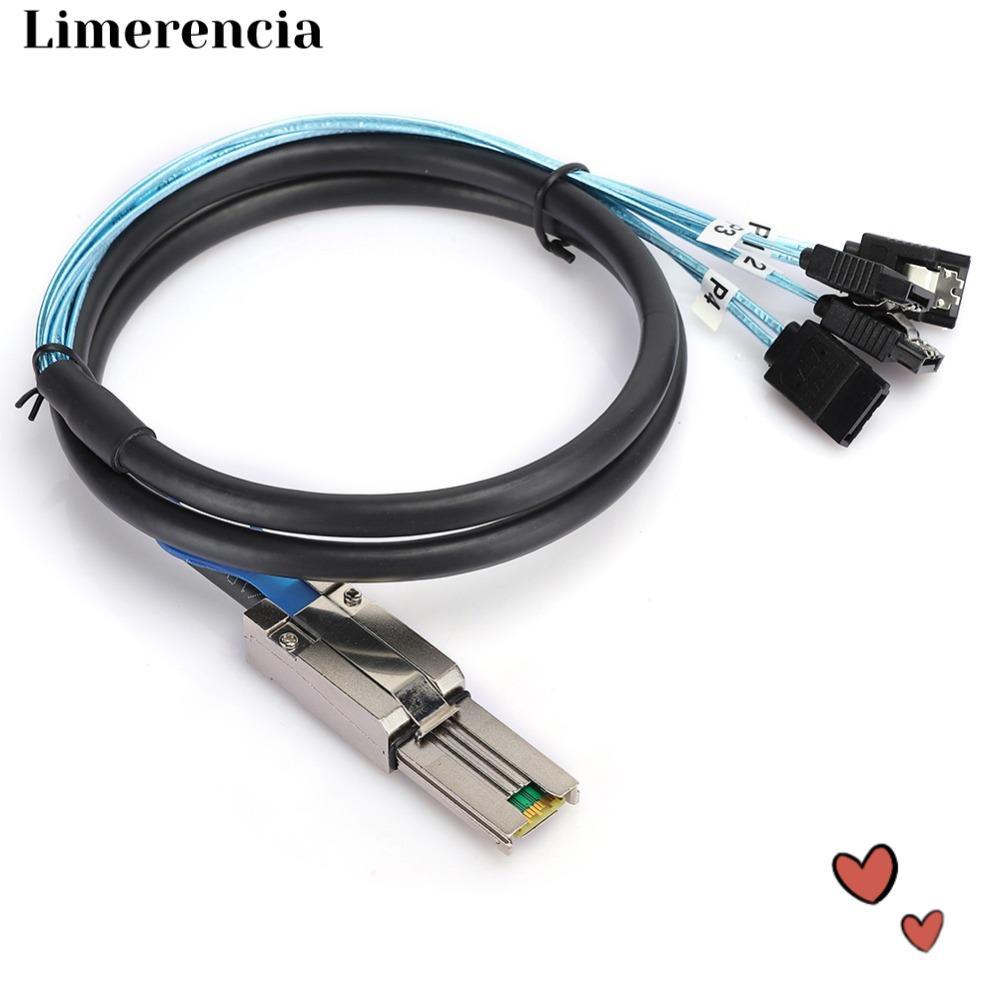 LIMERENCIA SFF-8088 26P ถึง 4 X SATAs Cable, 1 เมตรแบบพกพามินิ SAS Cable, ทนทาน 6Gbps Server Hard Dr