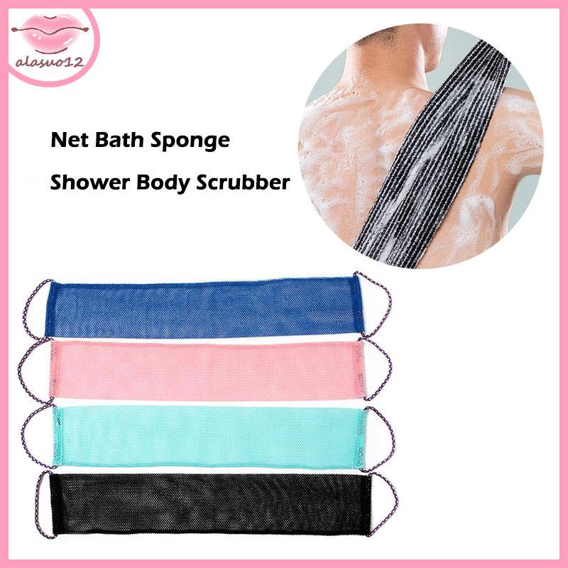 [alasuo12] ฟองน้ําอาบน้ําสุทธิ, 14x77 ซม. Net Long Bath Net Sponge Exfoliating Shower Body Scrubber 