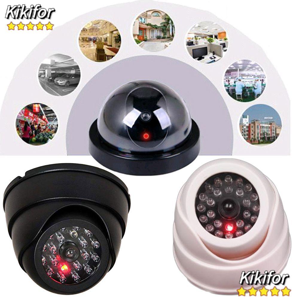 KIKIFOR Dummy Camera คําเตือนความปลอดภัยจําลองโดมกระพริบไฟ LED