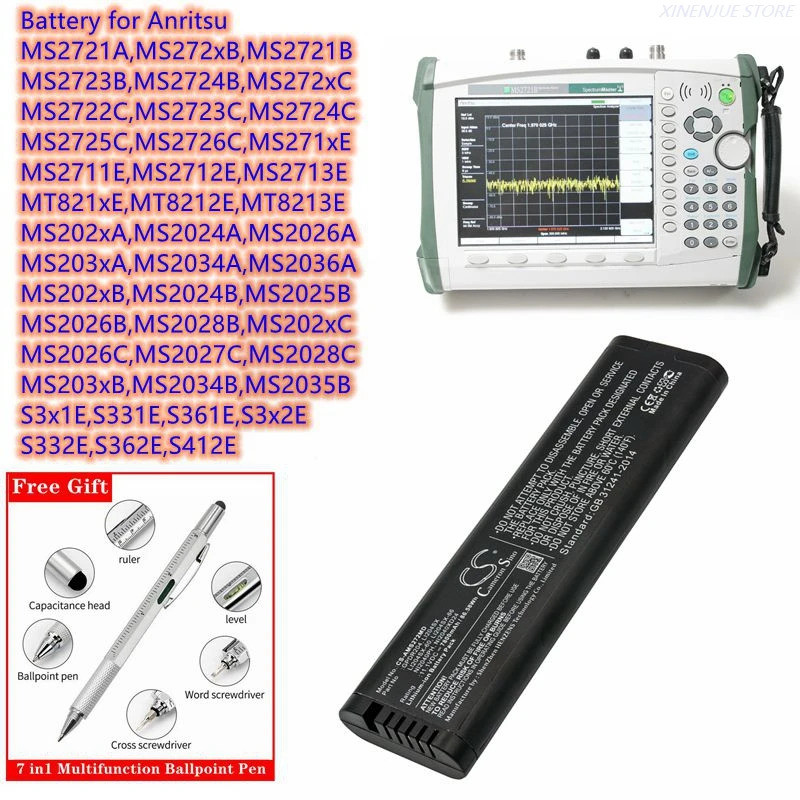 CS แบตเตอรี่สําหรับ Anritsu MS2721A,MS272xB,MS2723C,MS2724C,MS2725C,MS271xE,MS2711E,MT821xE,M2,S,E,S