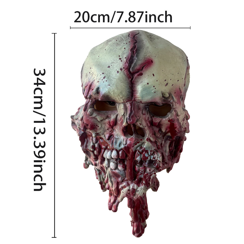 Style Halloween Horror Headgear Skull Mask Zombie Bloody Adult Tricky Latex Mask